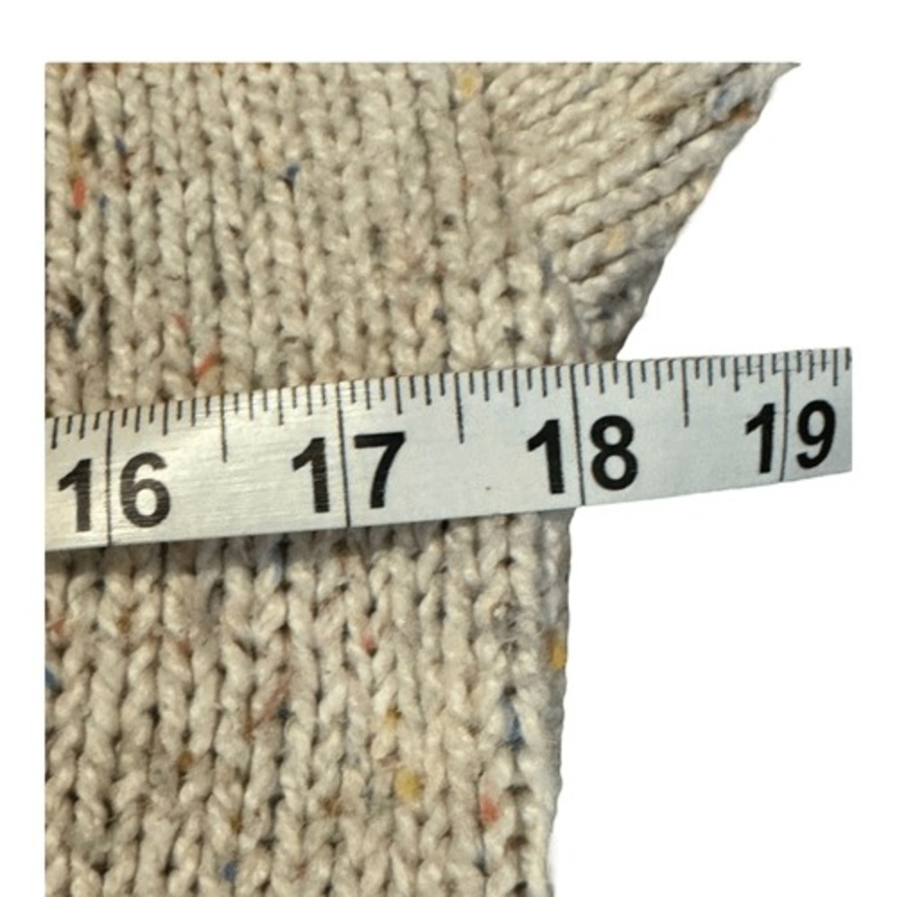 Loft Outlet Womens XS Striped Flecked Knit Crew Neck Sweater Cream Peach‎ Red - Picture 6 of 7